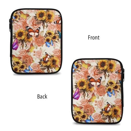 Image of Crochet Hook Case Sunflower Print Crochet Hook Holder Portable Crochet Hook Storage Bag with Web Pockets Suitable for Crochet Needles /Knitting Accessories