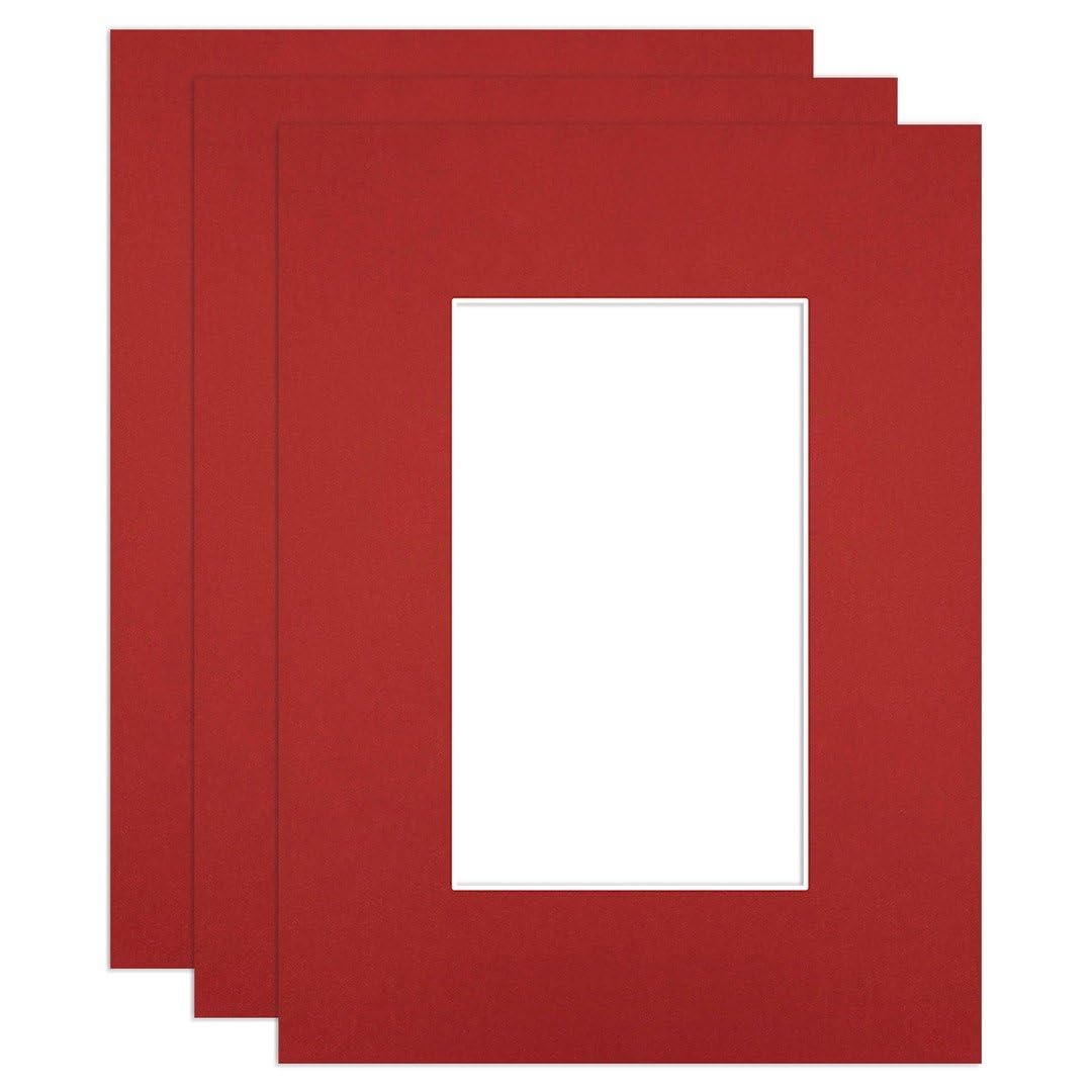 Procut Global 8x6" Crimson Picture Mounts - Fits 5x3" Photo Size