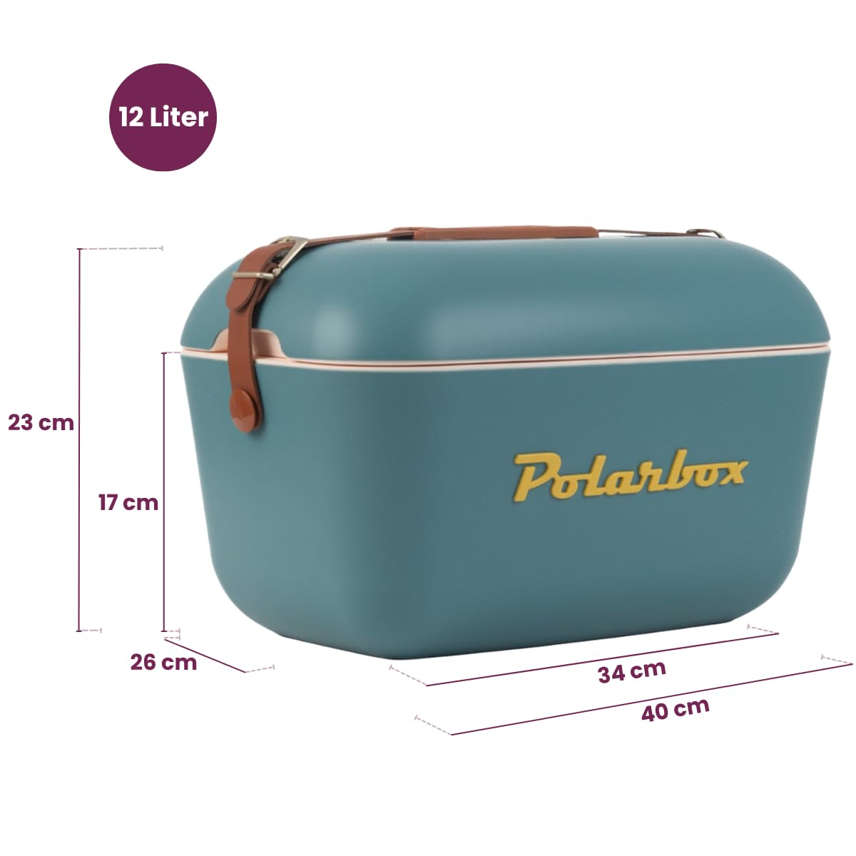 Polarbox Contenitore refrigerante classico da 12 litri, verde oliva, per spiaggia, picnic e feste, coperchio convertibile, contenitore per il pranzo, scatola termica refrigerante