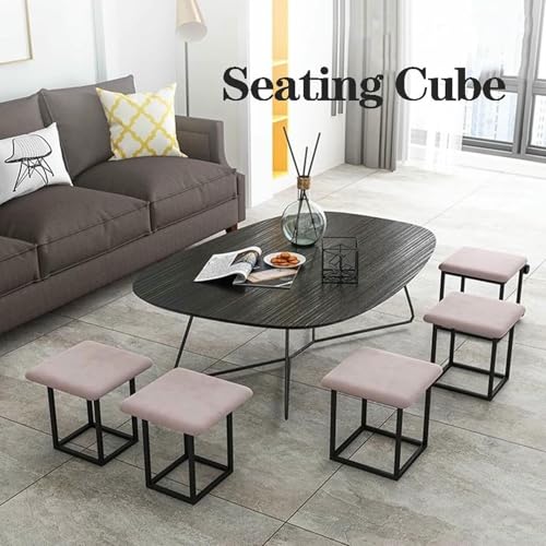 Chaise de cube ottoman 5 en 1 Nidite : tabouret empilable carré - 3