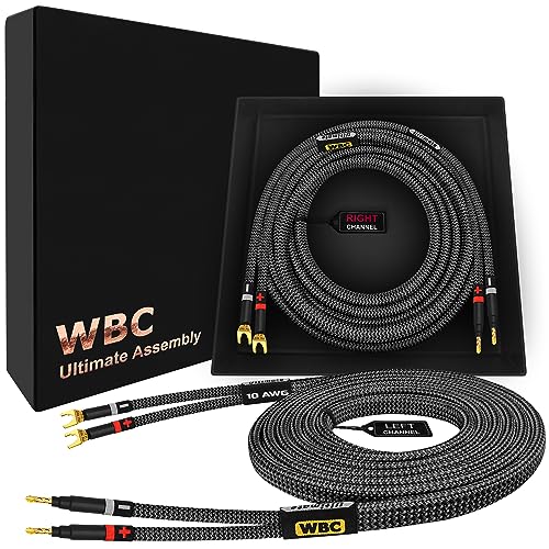 WORLDS BEST CABLES 6tB[g AeBbg - 10AWG - EgsA OFC - v~A I[fBI}jA HiFi Xs[J[P[u yA Eminence Gold Banana (x2) & Xy[h (x2) 
