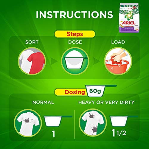 Image of Ariel Colour Detergent Washing Powder - 500 g with Detergent Washing Powder - 200 g (Pack of 2)