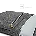 Lavievert Gray Felt Case Bag Sleeve Protector with Authentic Triangle Leather Flap and Copper Metal Corner for Apple 11