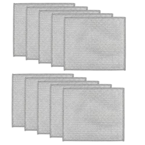 ZORVYN 10 Unidades Paños de Alambre Multiusos para Limpieza, Multifuncionales, Sin Rayar, para Seco y Húmedo, Estropajos de Aluminio, Metálicos Doble Capa, Trapos Resistentes para Ollas y Sartenes