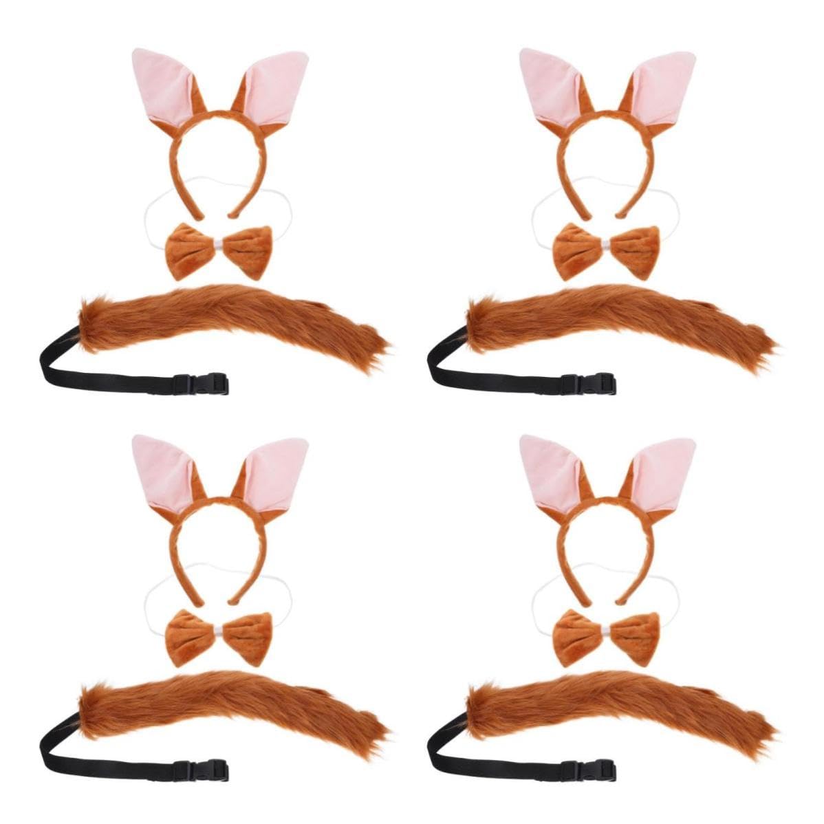 Healeved 12 Piezas Diadema Orejas de Marrón de Poliéster para Mujer, Disfraz Creativo para Carnaval y Fiestas Diseño Cómodo y Fácil de Usar