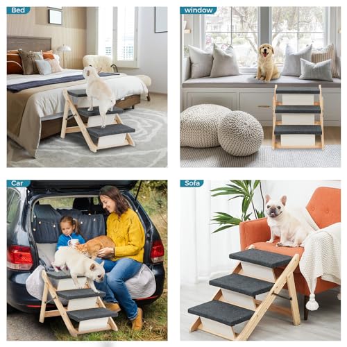 MEWANG Escadas de madeira para animais de estimação/degraus para animais de estimação - Escadas e ra