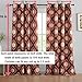 HLC.ME Liam Red and Beige Patterned Curtains - Boho Ogee Ikatt Damask Grommet Curtains - Light Reducing Window Drapes for Bedroom and Living Room, Set of 2 Panels - 52 W x 96 L