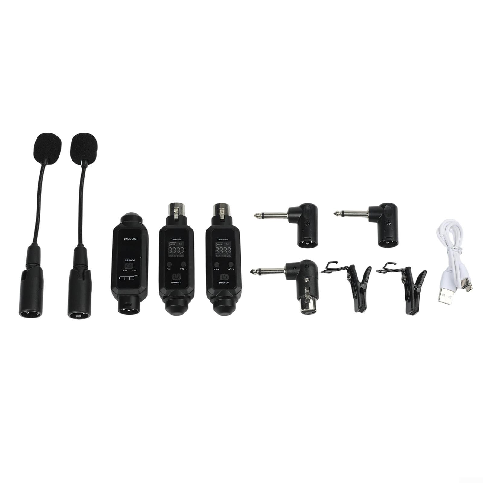 Sax condensatore Mic System UHF 570-590MHz (uno e due) | UHF 570-590MHz, latenza <6ms, segnale stabile, registrazione live, trasmissione senza rumore