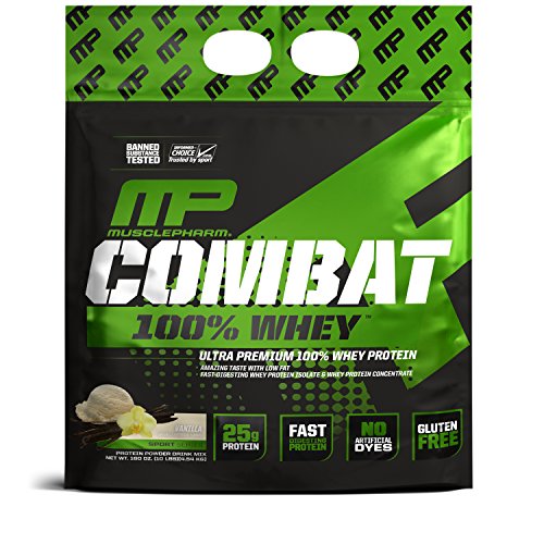MusclePharm Combat 100% Whey, Muscle-Building Whey Protein Powder, 25 g of Ultra-Premium, Gluten-Free
