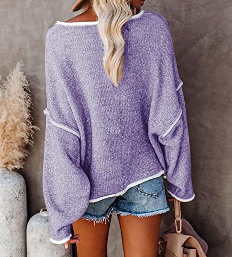 Image of SALENT Women's Casual Oversized Sweaters Loose Soft Chunky Knit Long Batwing Sleeve Pullover Sweater Outfit Sweatshirts Tops