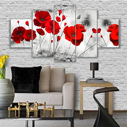 Quadros Decorativos Sala Quarto Flor Papoula Vermelha