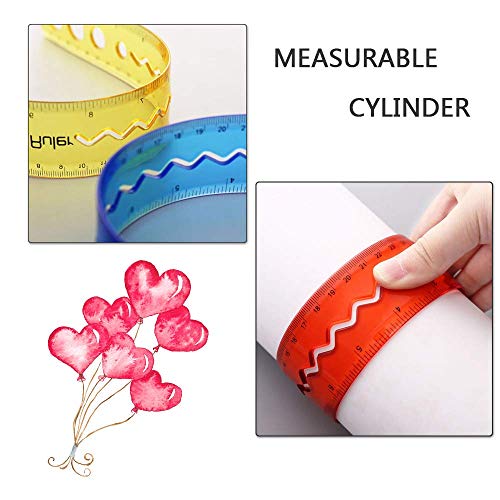 30cm/12inch Flexible Ruler, Rubber Plastic Ruler, Bendable Rulers, Shatterproof Straight Edge Ruler Soft Ruler for School Classroom Office,Prizes Gift for Kids & Adults 4 Pack 4 51 dLVpTSGL
