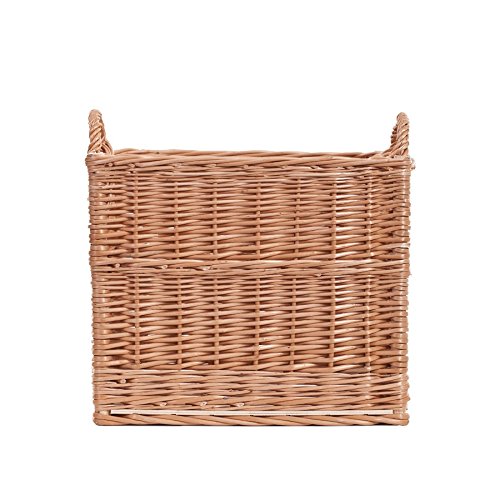 Produktbild von Wäschekorb Geflochten E-wicker24 Alles Aus Weide Vollweidener Kaminkorb, Kaminkorb Aus Weide, Dunkelbrauner Weidenkorb Für Kaminholz, Kaminkorb Mit Tragegriffen, Spielzeugkasten Holzkorb (Dunkelbraun Einkaufskorb Geflochten