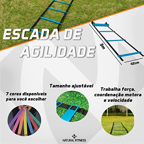 Kit Escada de Agilidade Funcional Treinamento Agilidade Funcional Chapeu Chines Mini Cone Agilidade