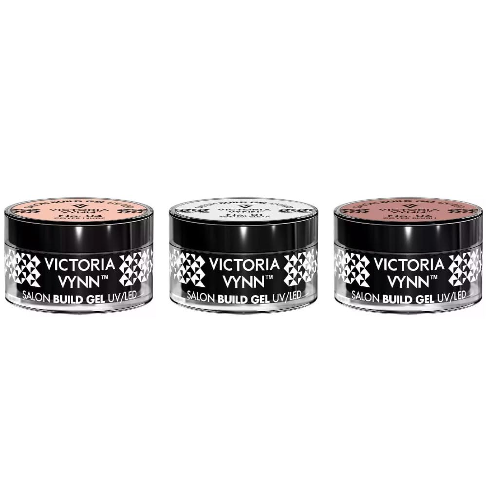 Victoria Vynn - Set di gel per unghie, completamente trasparente, 15 ml, UV/LED 50 ml, n. 06 e cover Nude, 50 ml, gel UV per unghie perfette
