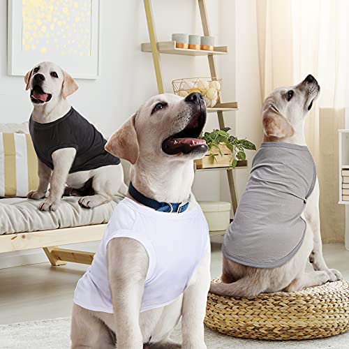 Dog Shirts Blank Clothes 3 Pieces Dog T-Shirts Apparel Shirts Soft And Dry Breathable Large Dogs Cats Pet Sleeveless Vest T-Shirt Apparel Clothing (4Xl) #TOP4