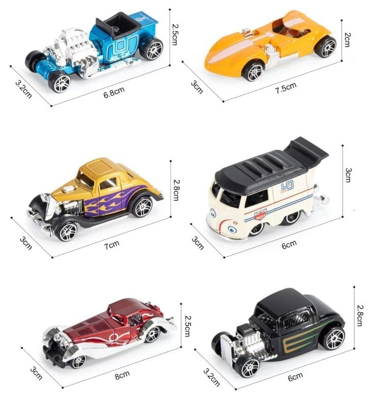 Image of Royals hub Model Alloy Vehicle Model Vintage Metal Cars 6 Pcs Vehicles, Car Play Set for Toddlers,Boys Die-Cast Car Set, Birthday Decorations Gift Movie Vehicle Racing for Kids