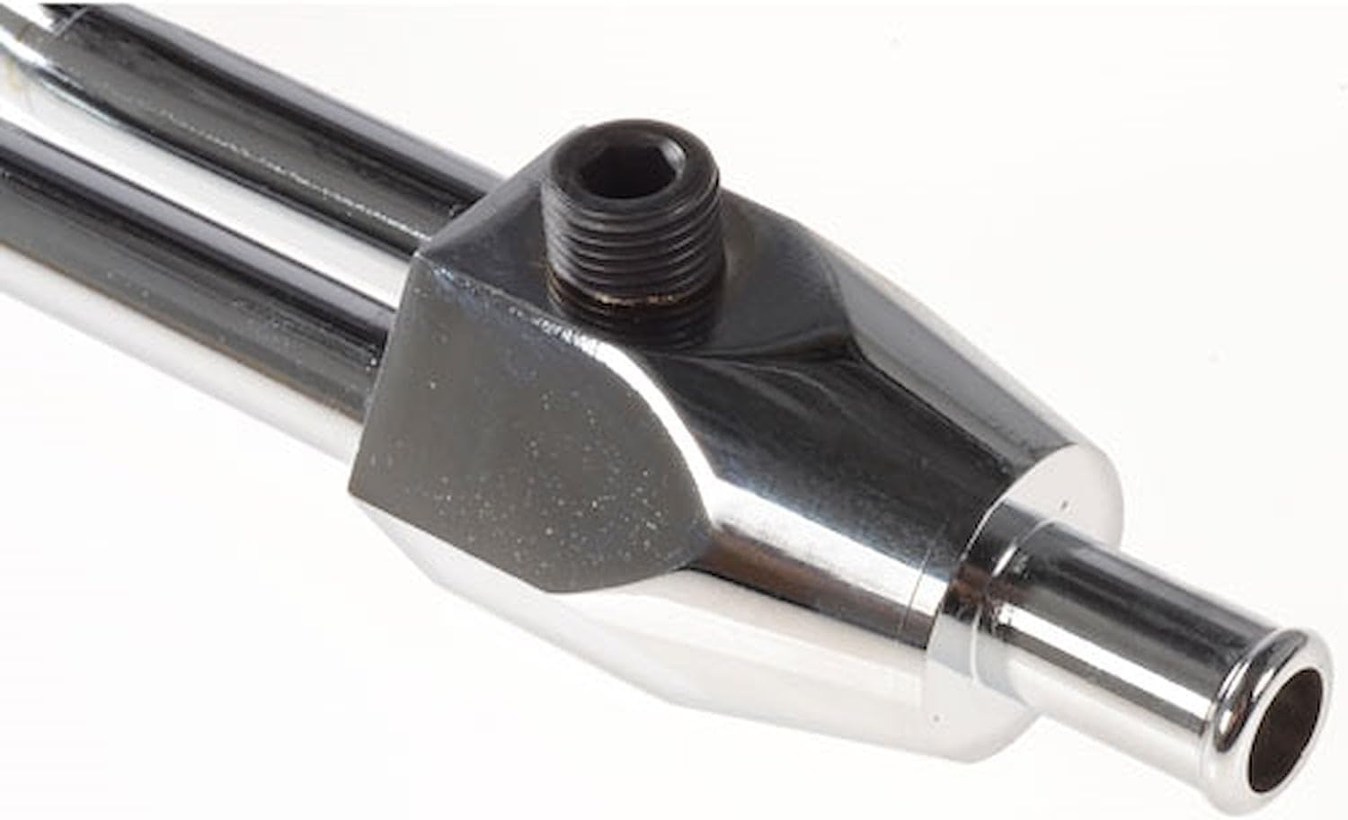JEGS Chrome Dual Feed Fuel Line | 9-5/16� Center-To-Center Spacing | Fits Holley Square Flange Dual Feed Carburetors With Metering Blocks On Both Primary Side And Secondary Side