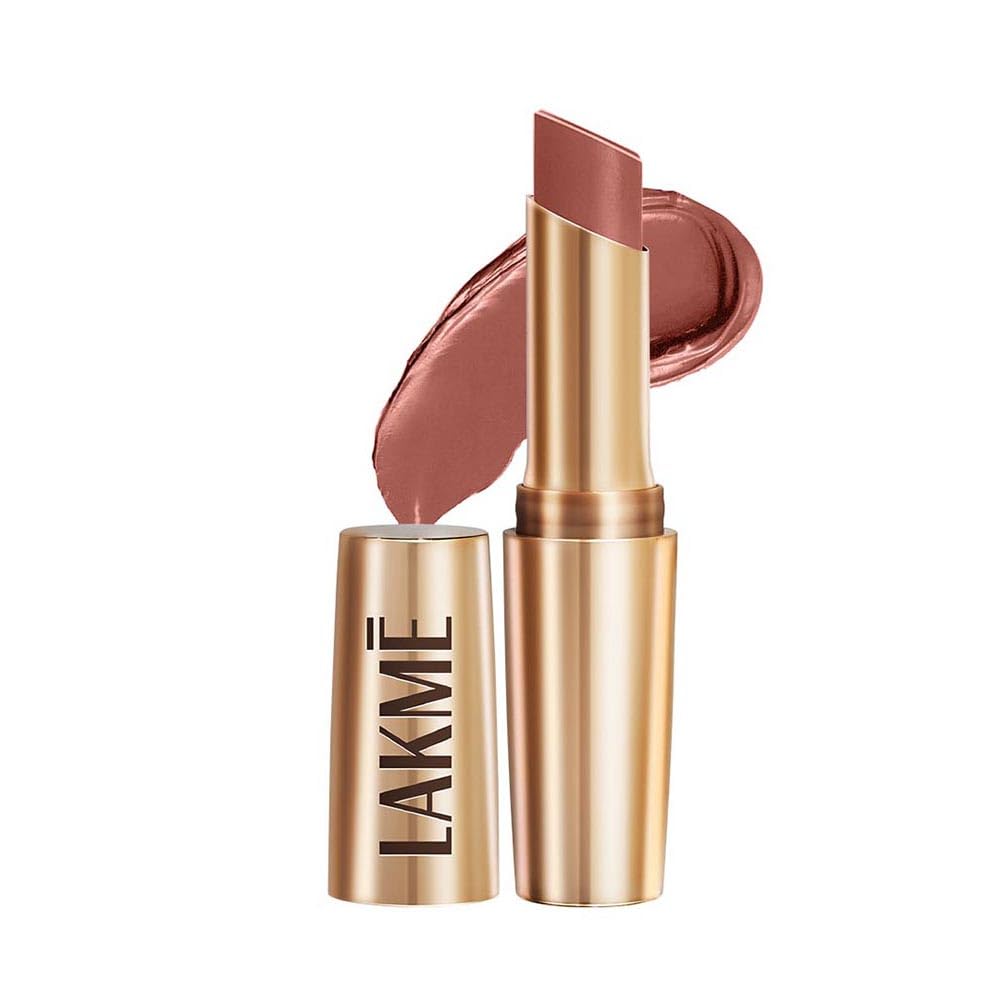 LAKMÉ Powerplay Priming Matte Lipstick, Smooth Matte Finish, Lightweight Lipstick, Smudgeproof, Lasts 16hrs, Hydrates Lips, Nude Touch, 3.6g