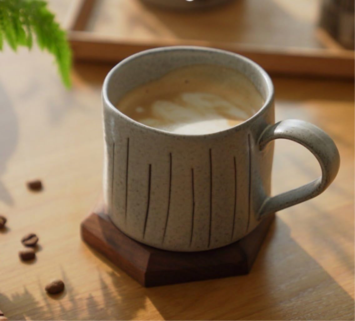 Tazas de Té Tazas Desayuno Tazas Taza De Café Creativa Oficina Cerámica Pareja Taza Retro Hogar Taza para Beber Adecuado para Colegas Tazas Tazas de Cafe (Color : A, Size : 350ml)