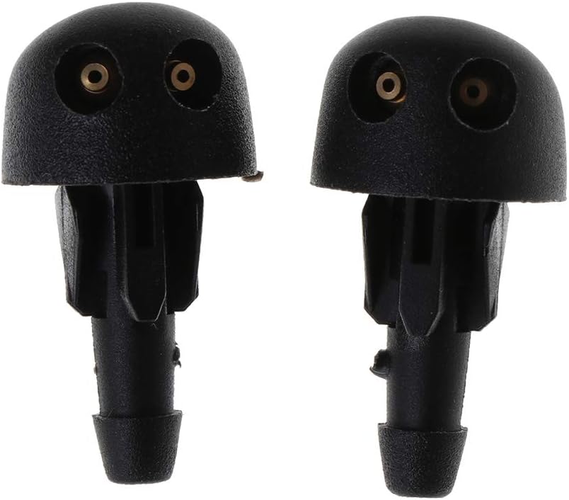 FlowerPEI 2Pcs Front Windsheild Wiper Water Spray Nozzles Washer Jets Replacement Part for Car Auto Windshield Washer Wiper