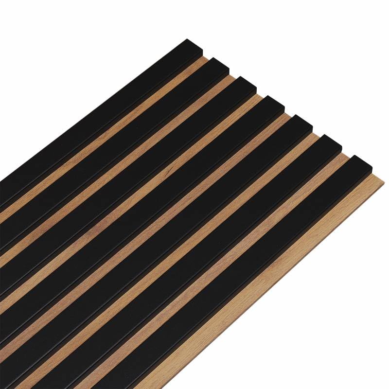 DECOON - Panel de listones de madera, 250 x 30 x 1,4 cm, decoración negra/fondo rígido roble – 0,75 m²