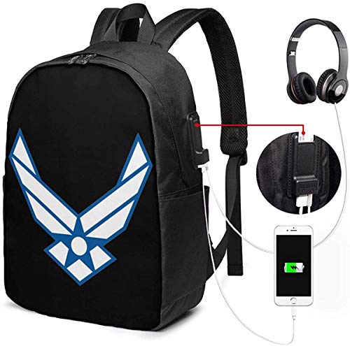 USAF Air Force Logo USB Rucksack Handgepäck Taschen 17 Zoll Laptop Rucksack für Reisen Schule Business