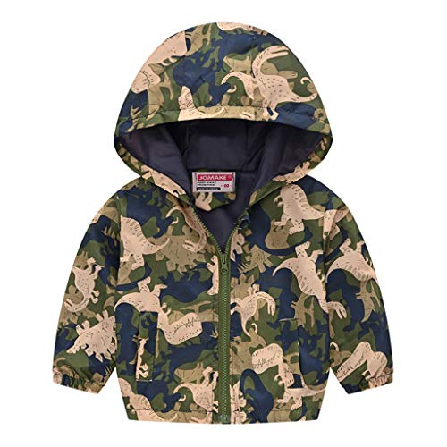 F_Gotal Children Clothing Toddler Polar Fleece Jacket Hooded Baby Boys Girls Autumn Winter Long Sleeve Thick Warm Outerwear Army Green