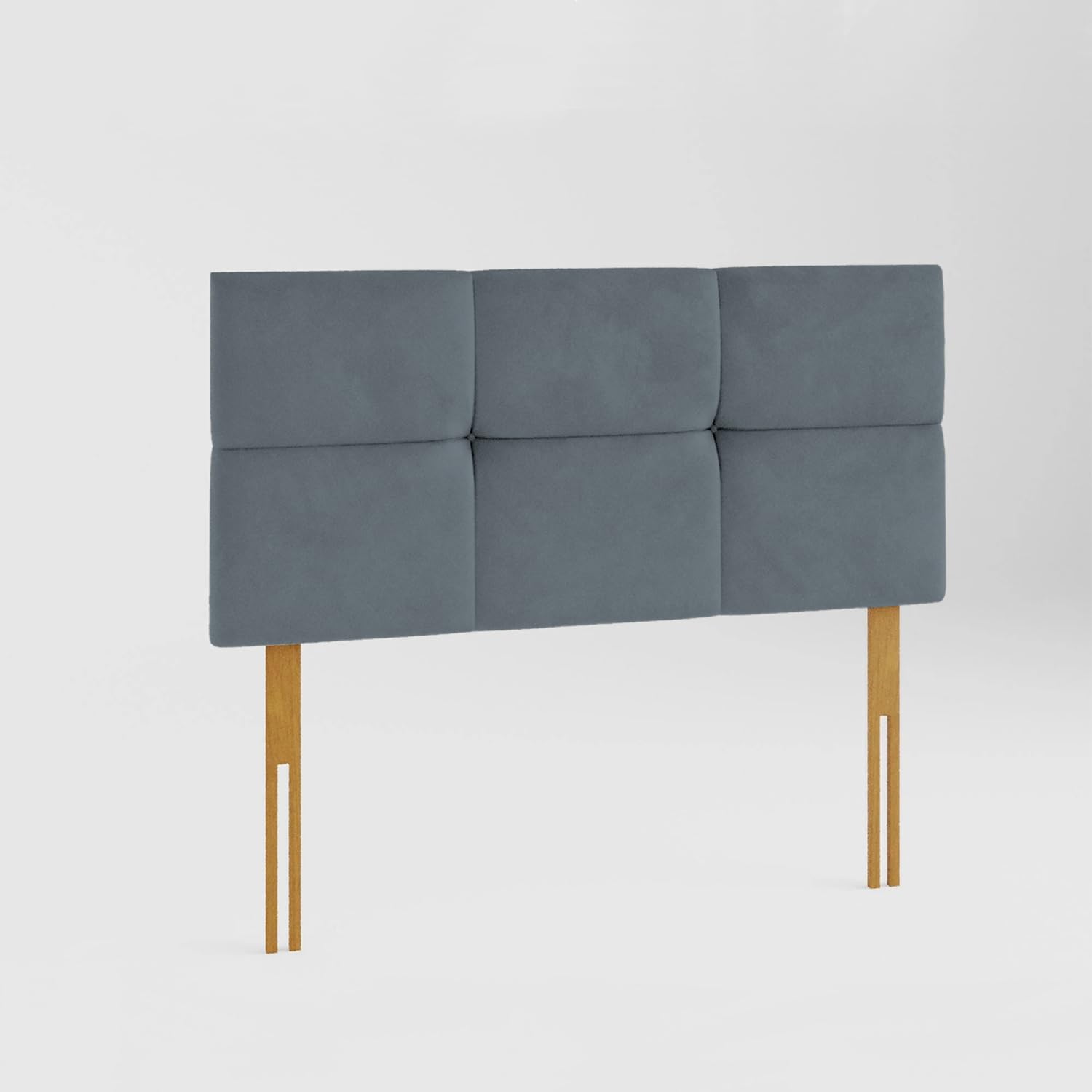 YORKSHIRE HOMEWARE Padded Lined & Buttoned Headboard | Bed Headboards in Plush Velvet Fabric | Lined Headboards for Bed Bedroom Décor Hotel Furniture (Steel, 4ft Small Doub)