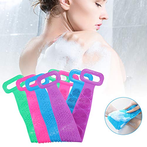Btuty Esfregão dorsal de silicone, banho de chuveiro Escova de silicone para massagem corporal Toalh