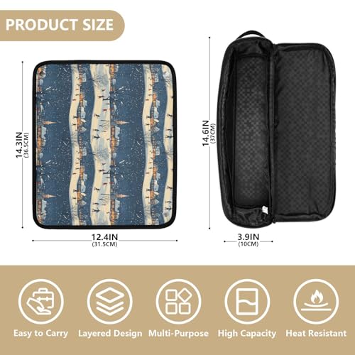 Bolsa de viaje resistente al calor Night with Happy Marble para herramientas de cabello como planchas y rizadores, organizador portátil miniatura 4