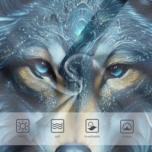 Mystical Blue Wolf Face Celestial Girl Panties Cute Girls Underwear Toddler Cotton Cartoon Kids Briefs Undies 2t3