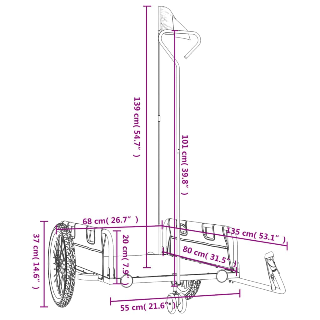 Remolque de bicicleta amarillo de tela Oxford y hierro con recubrimiento en polvo con reflector bandera de seguridad, 122 x 53 x, plegable, plegable para transportar equipaje, perros, niños