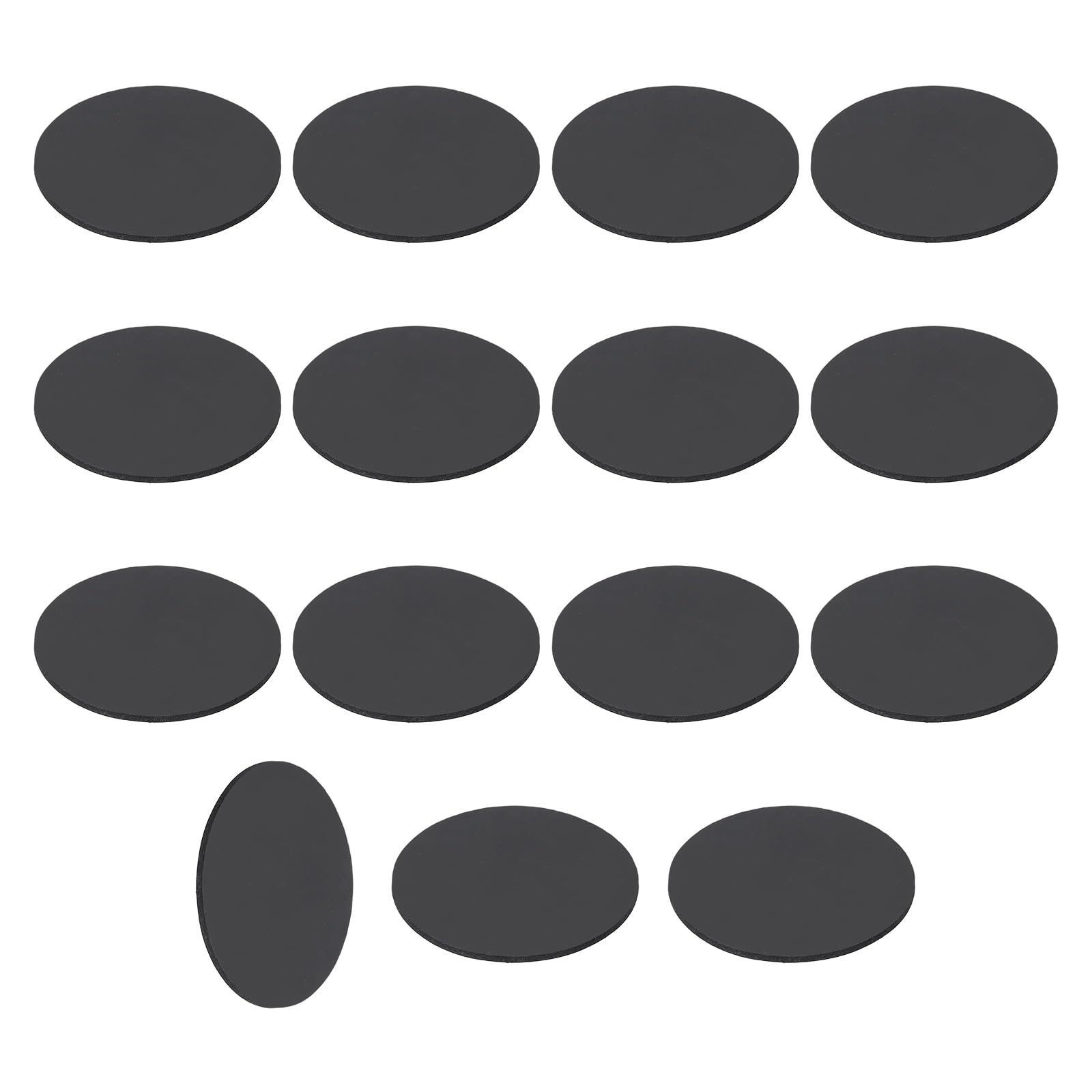 sourcing map 15Pcs Rubber Solid Discs Washers, 55mm OD x 1.5mm Thick Anti Slip Bumper Pads Non-Adhesive Rubber Spacers Flat Round Gasket Pad for Furniture Appliances DIY Craft, Black