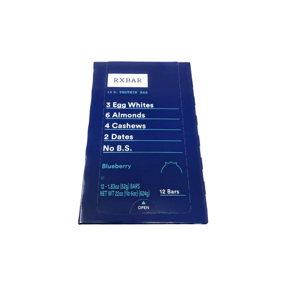 RXBAR, Blueberry, Protein Bar, High Protein Snack, Gluten Free, 1.83 Ounce (Pack of 12)