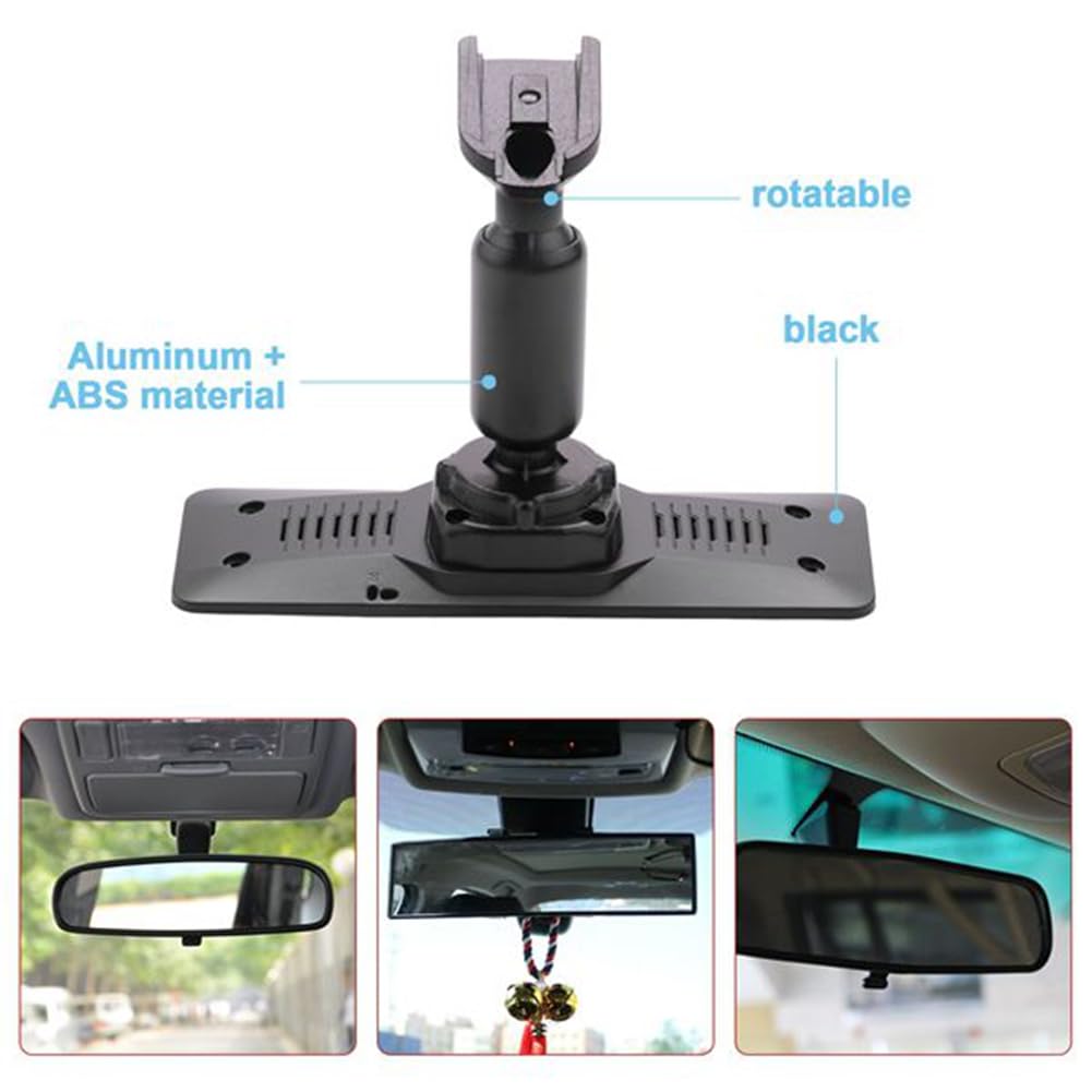 Soporte de Montaje para Espejo Retrovisor de Coche con Panel Posterior de Placa Interior de Aluminio ABS, Accesorio para Interior de DVR de Coche