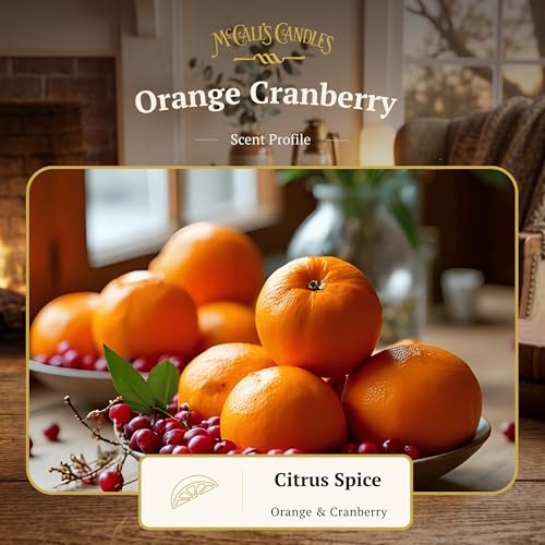 Image of McCall's Candles | Orange Cranberry | Scented Wax Melt | Bright Citrus & Spiced Cranberry Undertones | 6-Piece Break-Apart Bar | 12-24 Hours Per Wedge | Poured in the USA | 5.5 oz