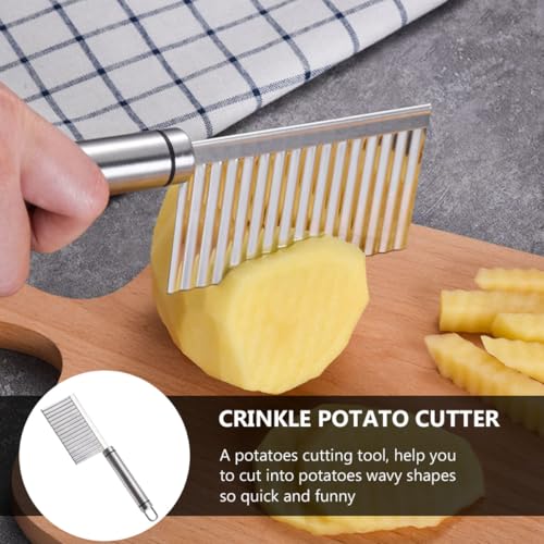 Cortador ondulado de papas acero inoxidable 2 piezas miniatura 6
