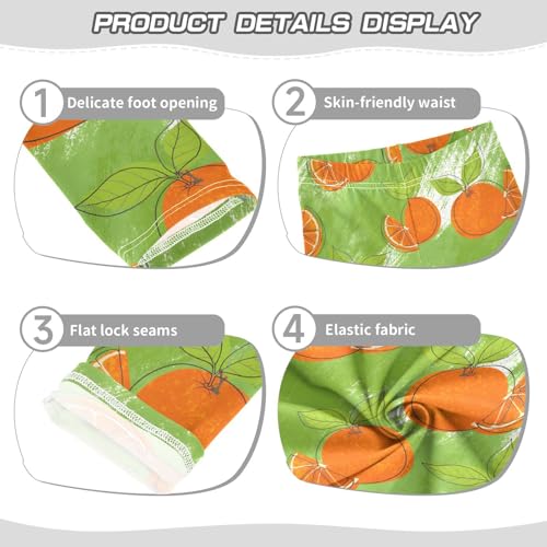 Orange Green Paint Girls Leggings Ultra Soft Compression Yoga Gym Pants for Kids 4-10T3