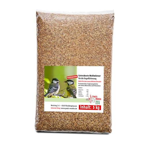 Paul's Mühle Mehlwürmer getrocknet 5 kg Premiumqualität