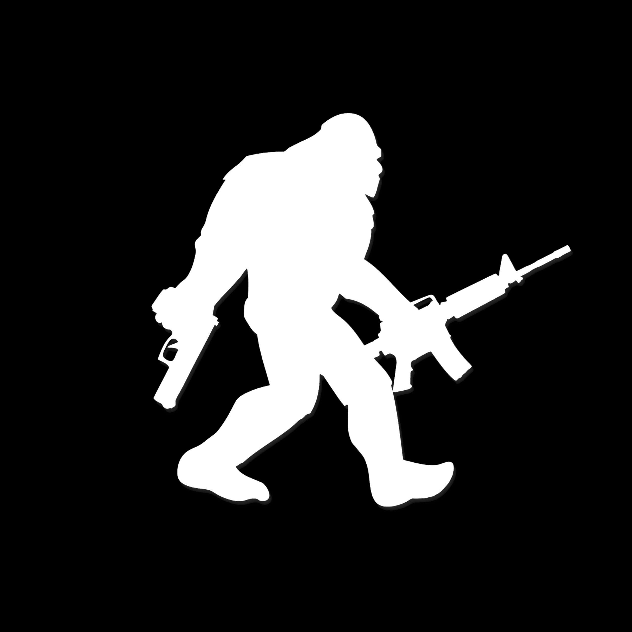 Vinyl Sticker Bigfoot Sasquatch AR-15 Vinyl Decal Sticker - Choose Your Size & Color For Guns & Gear Sasquatch Gun Sticker
