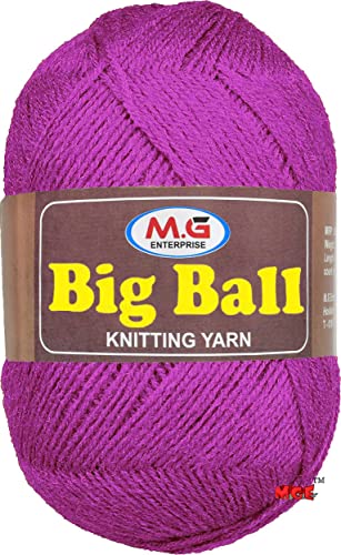 Image of M.G ENTERPRISE Big Ball Purple (400 gm) Wool Ball Hand Knitting Wool /Art Craft Soft Fingering Crochet Hook Yarn, Needle Knitting Yarn Thread dye C D EFGHH