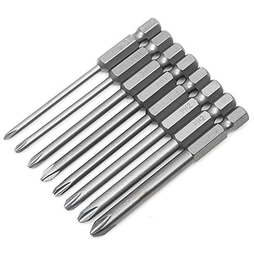 Bestgle 8ピース75mmドライバービット S2鋼 十字軸 六角軸 トルクスネジ用ビットセット片頭ビット 精密ドライバーセット電動ドライバービット ドリル ビット工具