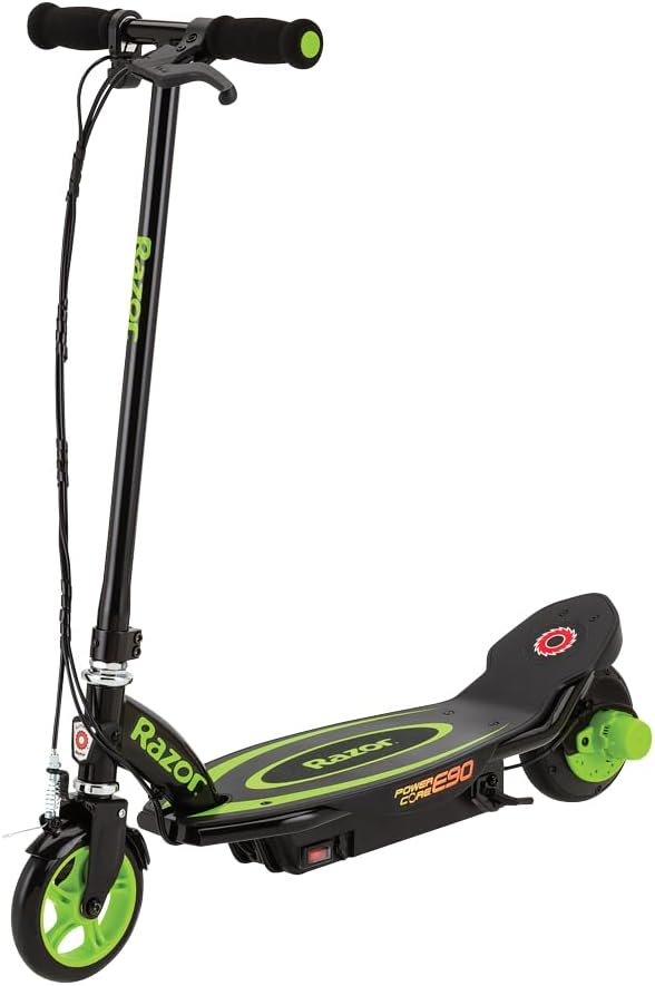 PowerCore E90 Electric Scooter for Kids 8+ with 10 mph Max Speed & 60 Minute Ride Time, Up to 10 Mile Range,12V Battery