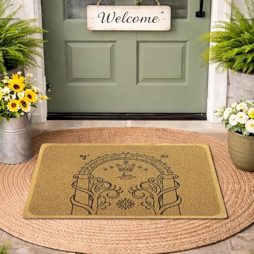 YZCZ Funny Doormat for Entrance Way Indoor/Outdoor Front Door/Patio Anti-Slip & Heavy Weather Resistant Rugs House Warming Novelty Gift Mat 36x24 (Speak Friend and Enter)