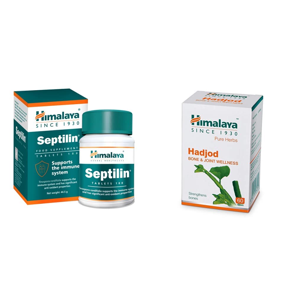 Himalaya Septilin Tablets - 60 Tablets and Himalaya Wellness Pure Herbs Hadjod Bone & Joint Wellness - 60 Tablet