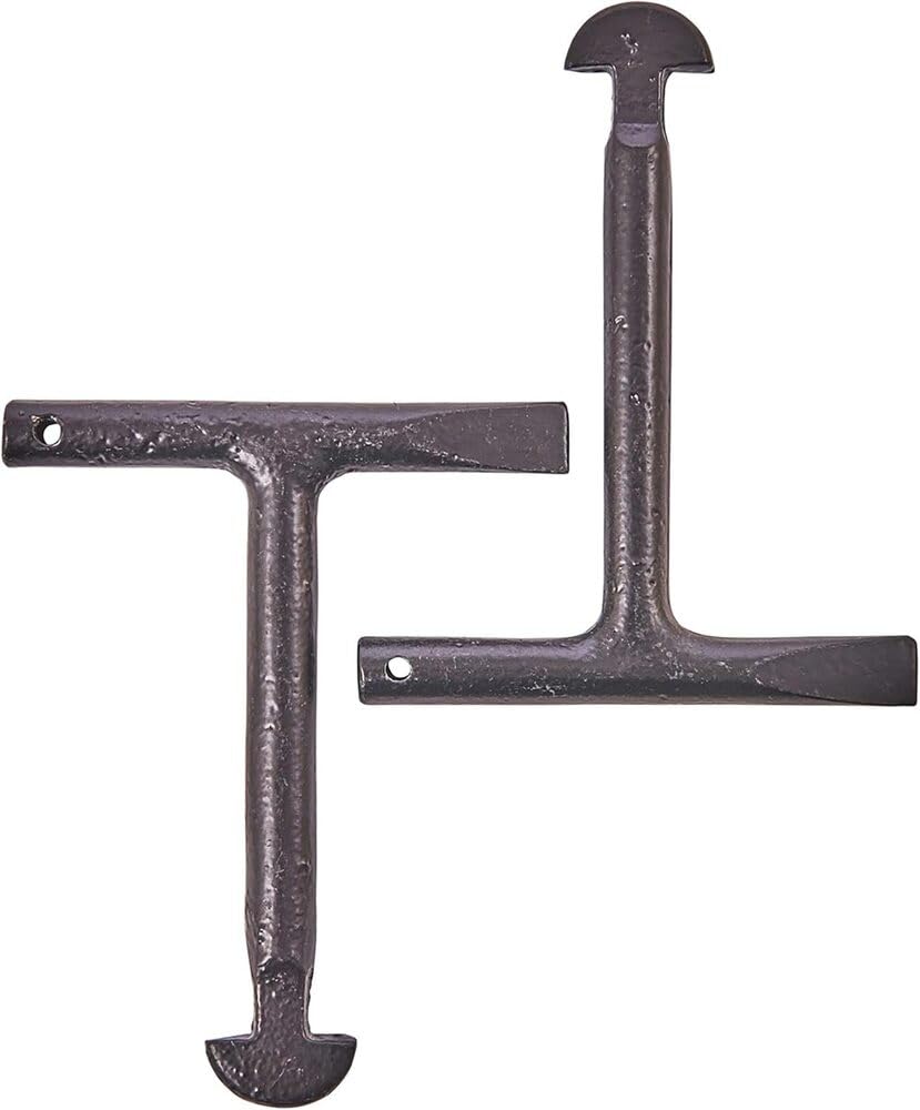 Dekton Set di 2 chiavi per pozzetto con manico a T, copertura in acciaio resistente, maniglia a T, ideale per sollevare scarichi, fognature, coperture di accesso, resistenti alla ruggine, durevoli per