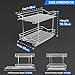 Fulgente Chrome Finish Pull Out Drawers Cabinet Organizer, Professional Large Wire Basket Frame 2 Tier Heavy Duty Slide Out Kitchen Storage Organizations Shelves Sliding Pantry 11