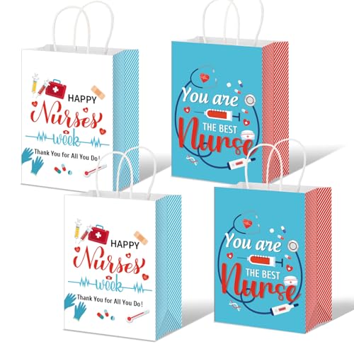 HEYINSHEN Nurse Graduation Gifts Bag 13" Large Congrats Nurses Gift Bag with Tissue Paper & Handles Gifts Bag for Nursing Grads Medical School Graduation Decor Nurse Week Celebrations