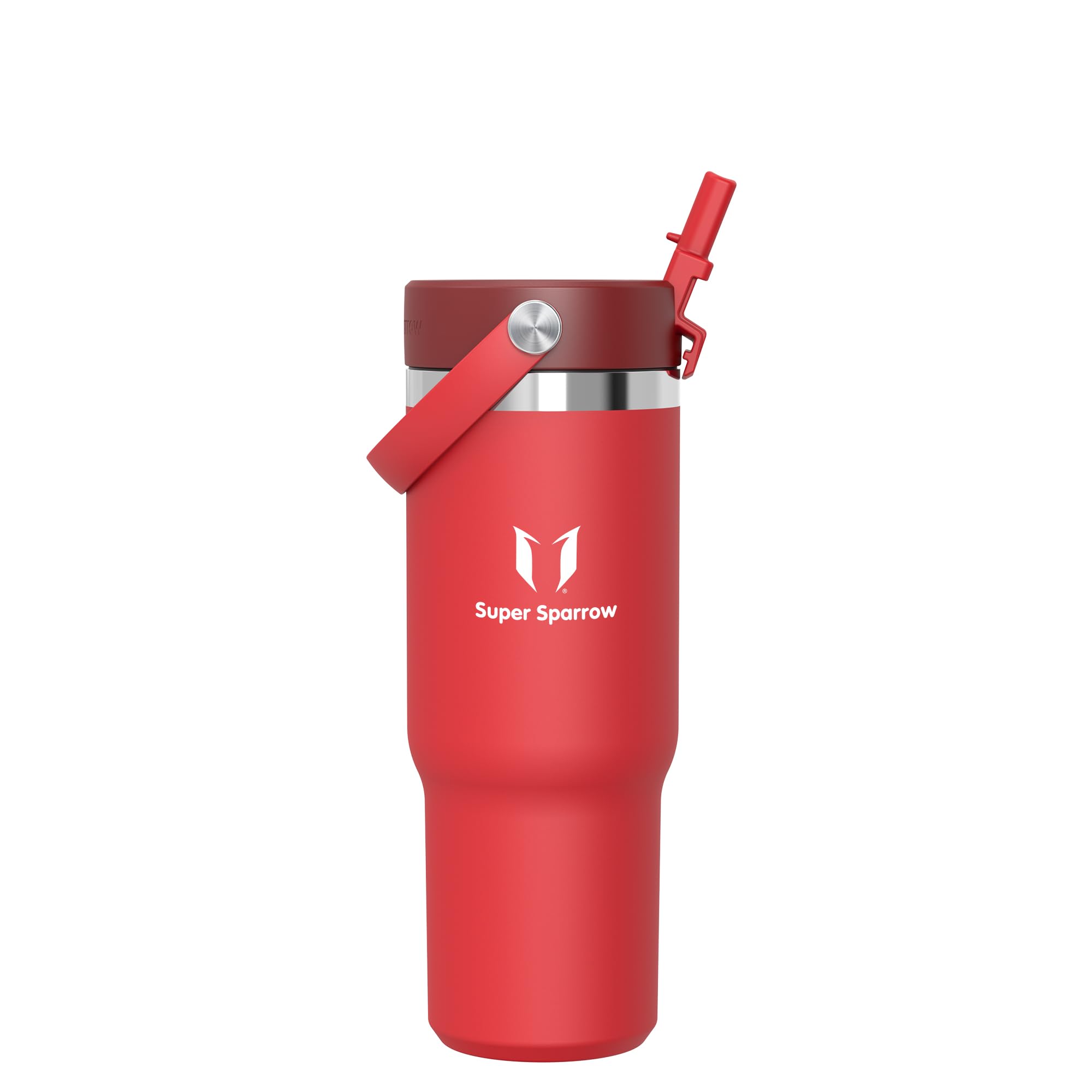 Sparrow Stainless Steel Drinking Bottle - Twistpath Thermos Flask with Flex Straw Lid - 900 ml - BPA-Free Thermal Mug  Leak-Proof Thermos Flask - Compatible with Standard Car Drink Holders